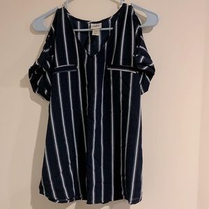 Buckle Cold-Shoulder Top